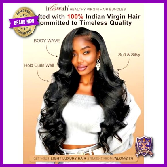100% Indian Virgin Human Hair Extensions, Body Wave, 3 Bundles 18-22 Inches main image 4